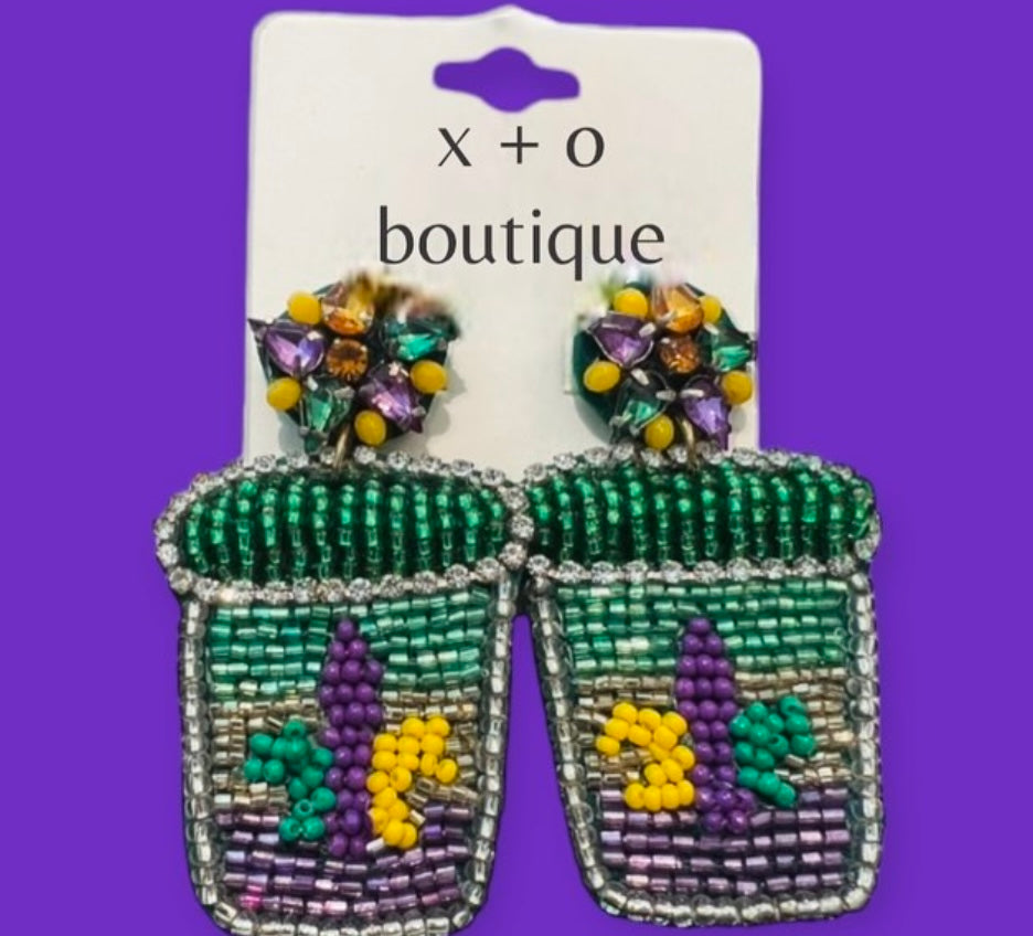 Mardi Gras Cup Earrings