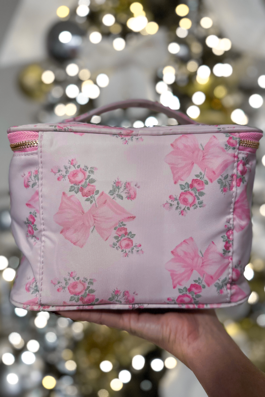Brexton Pink Floral Cosmetic Bag