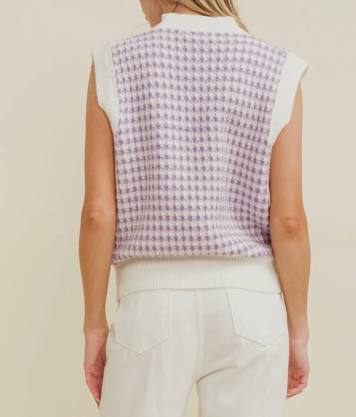 Harper Houndstooth Swester Vest