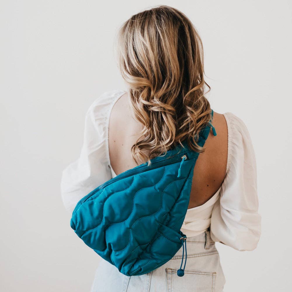 Striding Through Puffer Sling Bag & Backpack