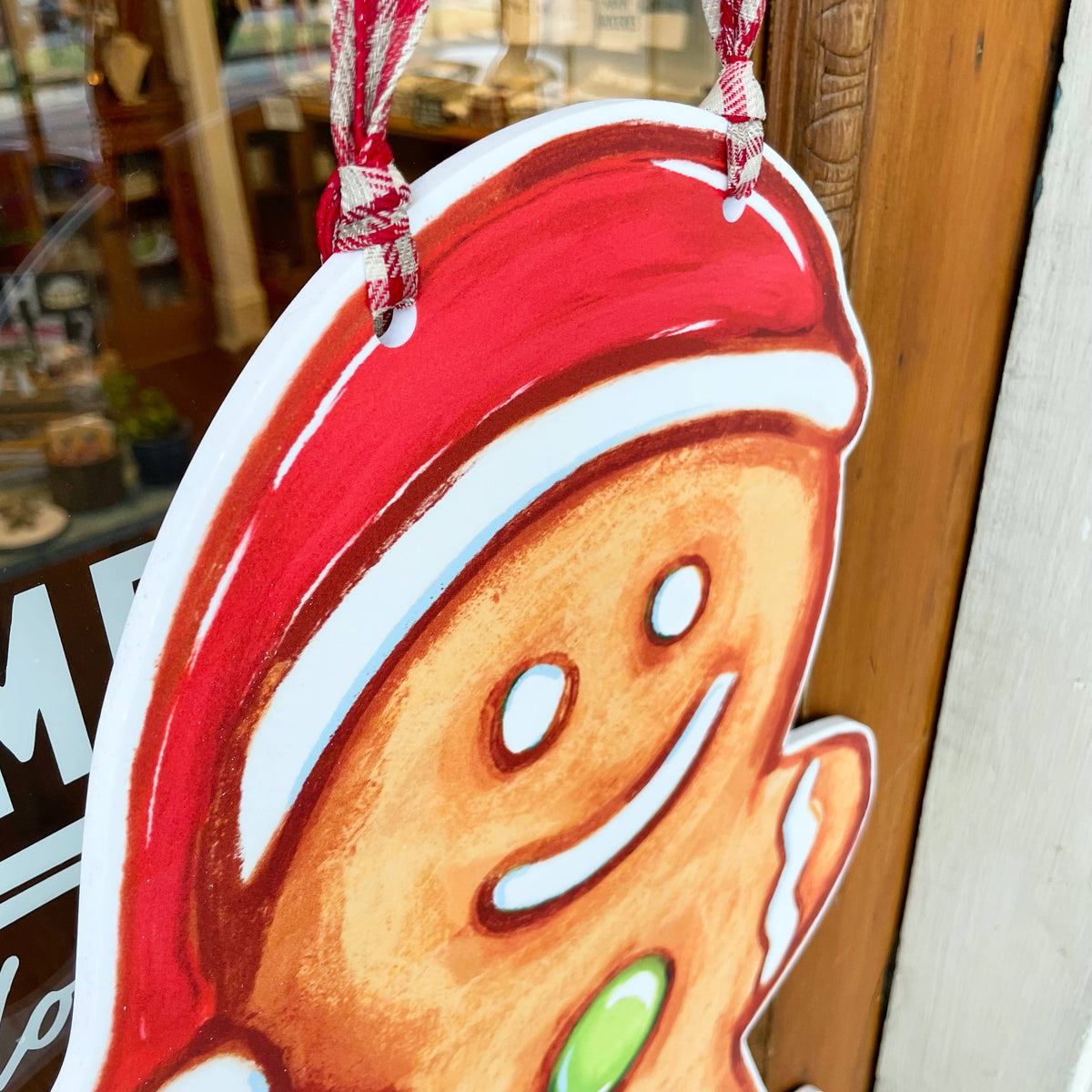 Gingerbread Man Door Hanger - Cute Christmas Outdoor Decor