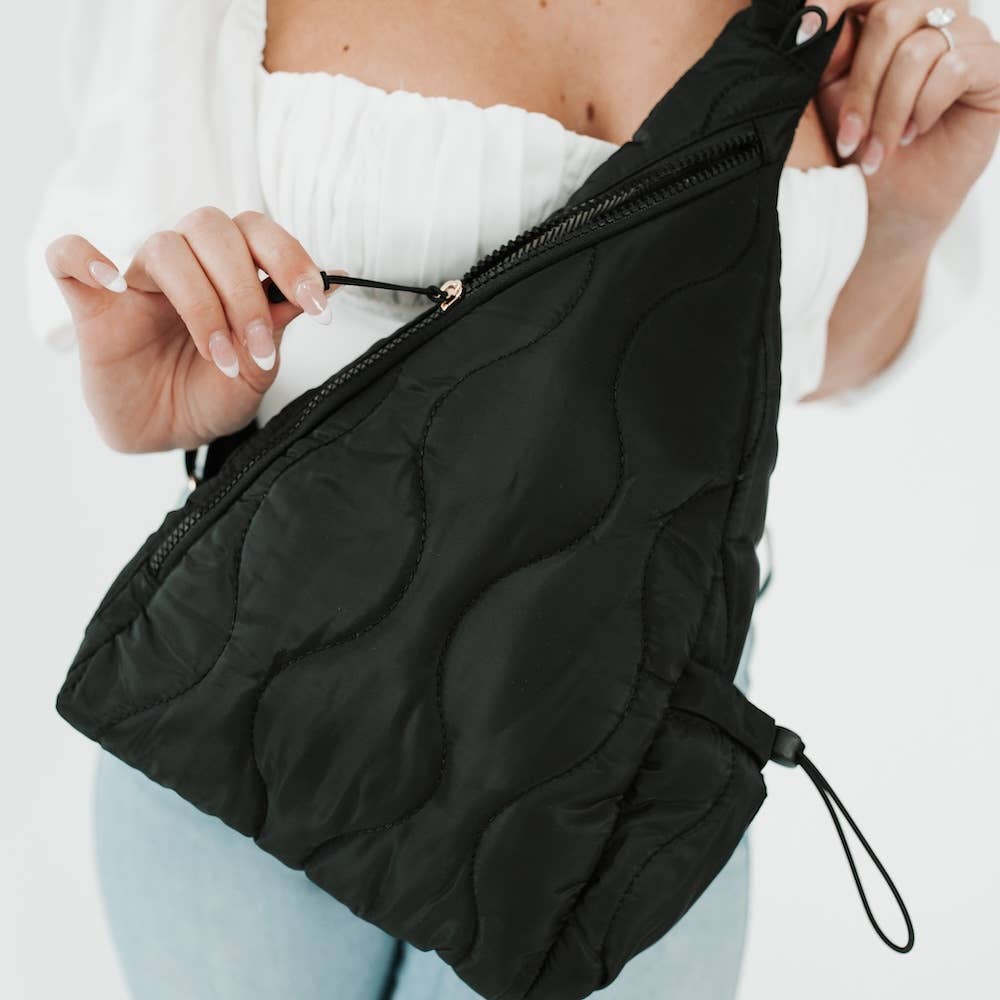 Striding Through Puffer Sling Bag & Backpack