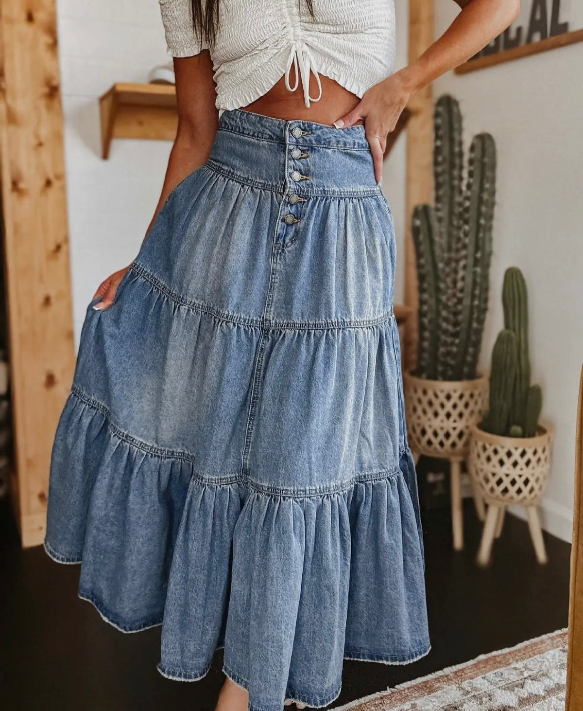 Denim Daisy Skirt