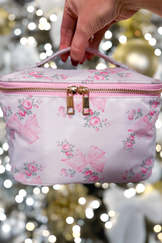 Brexton Pink Floral Cosmetic Bag