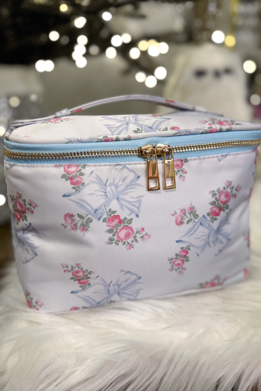 Brexton Blue Floral Cosmetic Bag