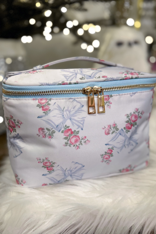 Brexton Blue Floral Cosmetic Bag
