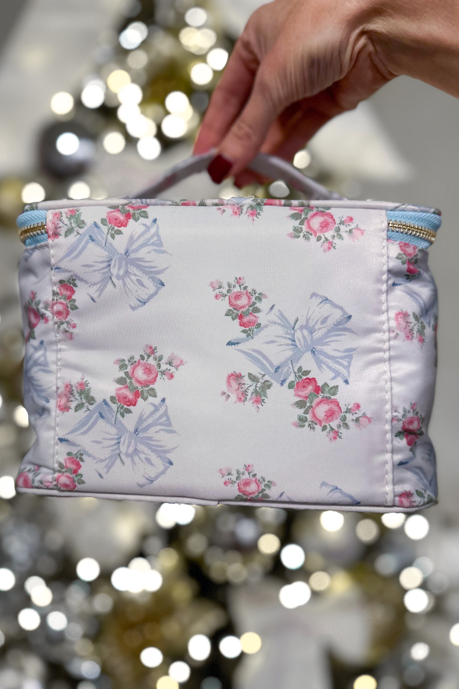 Brexton Blue Floral Cosmetic Bag