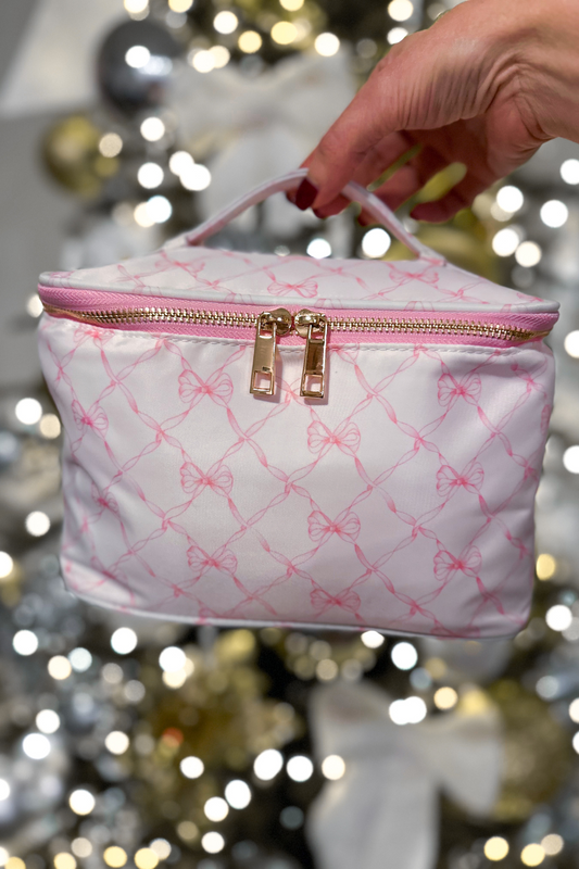 Blair Pink Bow Cosmetic Bag