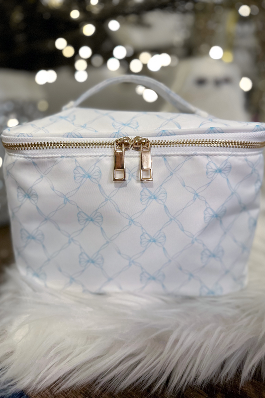Blair Blue Bow Cosmetic Bag