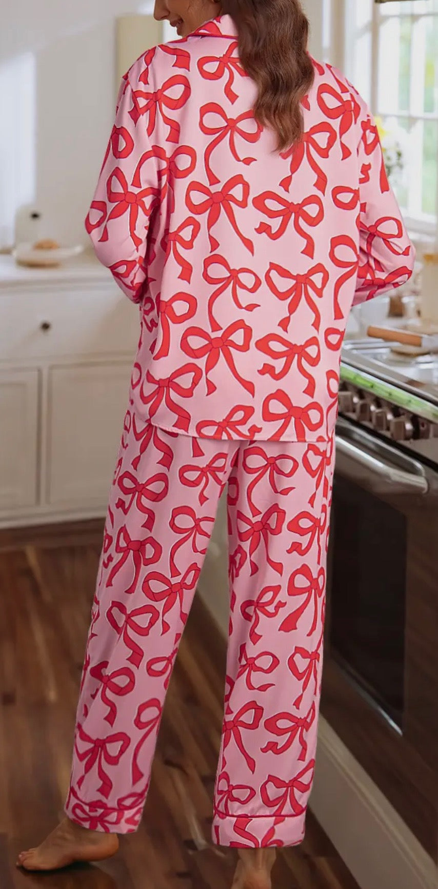 Zoe II Red Bow Long Sleeve PJ’s
