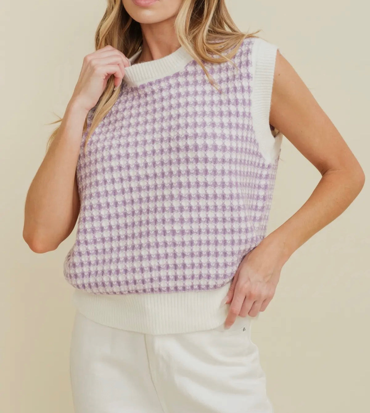 Harper Houndstooth Swester Vest