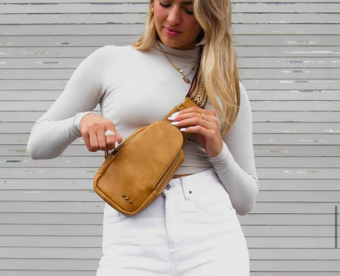Vegan Leather Sling Crossbody Bags