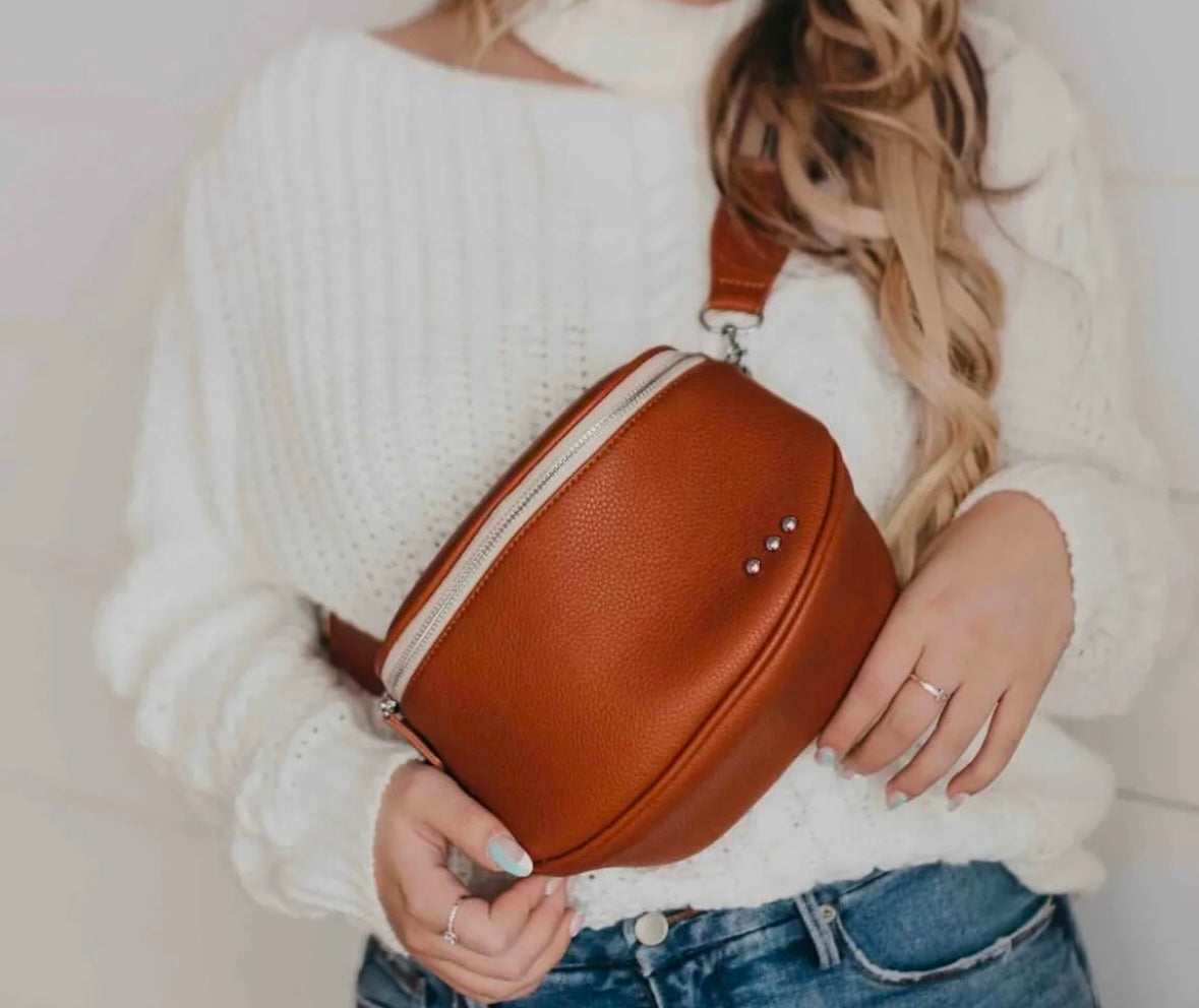 Vegan Leather Sling Crossbody Bags
