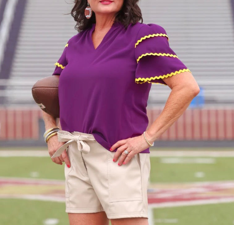 Ruffle Sleeve Game Day Top