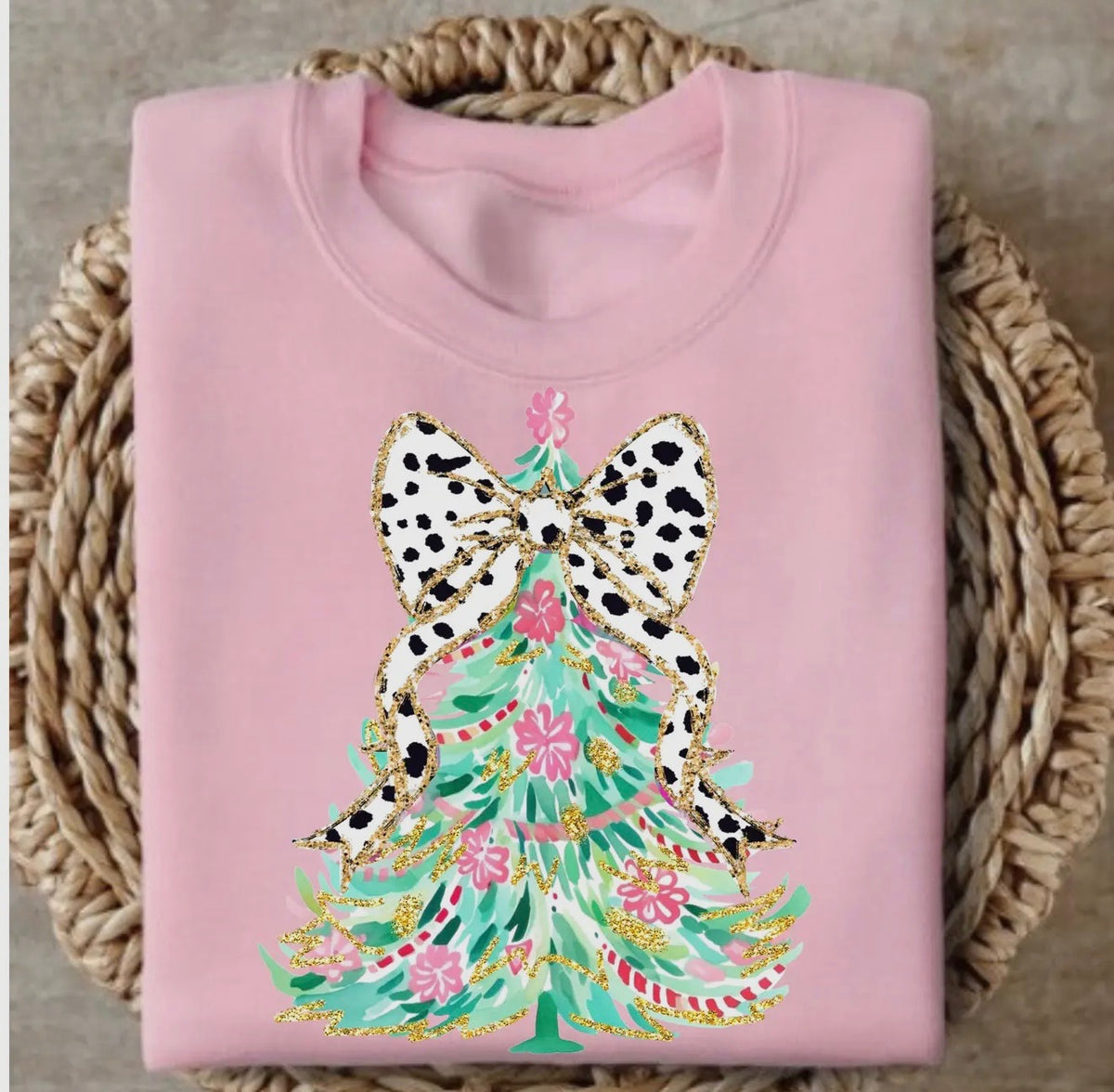 Christmas Tree Bow Sweatshirt