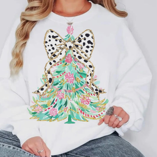 Christmas Tree Bow Sweatshirt