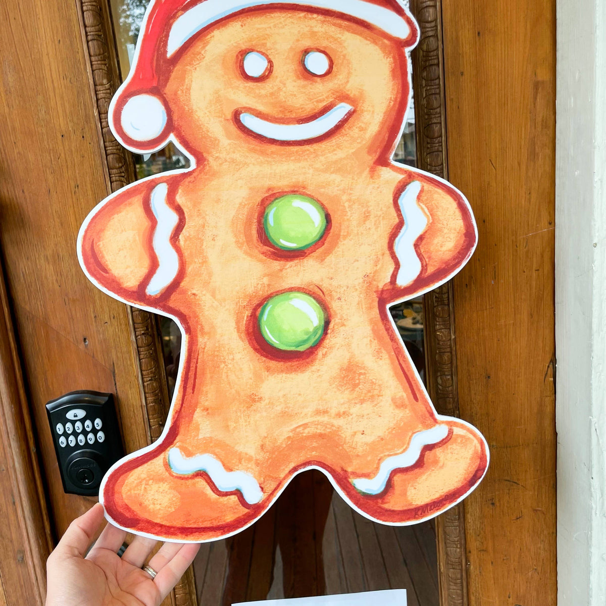 Gingerbread Man Door Hanger - Cute Christmas Outdoor Decor