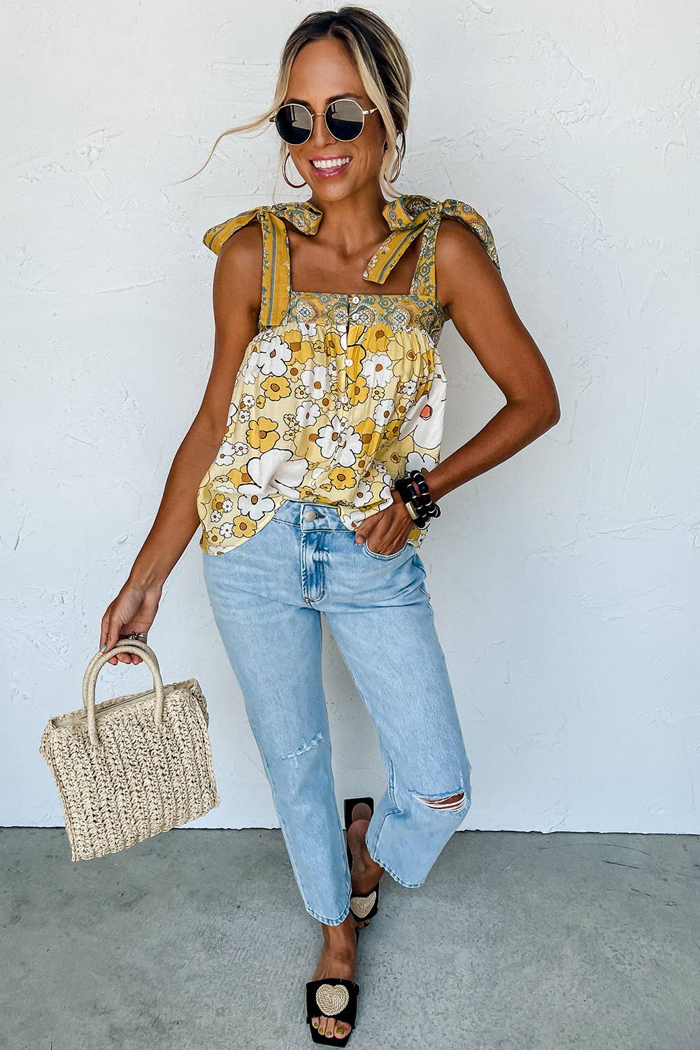 Olivia Floral Tie Top